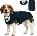 Supet Dog Tuxedo and Bandana Set with Bow Tie, Formal Outfit for Wedding Birthday Party Graduation Valentines, Pet Suit Clothes for Large Medium Small Dogs (Blue, M)