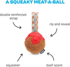 Barkbox BARK A Squeaky Meat -a-Ball Scented Rip & Reveal Dog Toy for Aggressive Chewers - Medium
