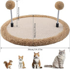 Cat Scratcher, Cat Natural Sisal Scratching Pad, Kitten Interactive Toy with Spring Ball for Chasing Hunting Mental Physical Exercise Puzzle