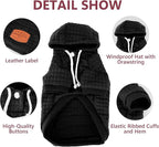 2 Pack Dog Hoodie Sweaters for Small Medium Dogs Warm Dog Clothes for Large Dogs Soft Waffle-Like Laminated Sweatshirt Bulldog (Black+Grey, XXL (Back: 26",Chest: 34.5", Neck: 25"))