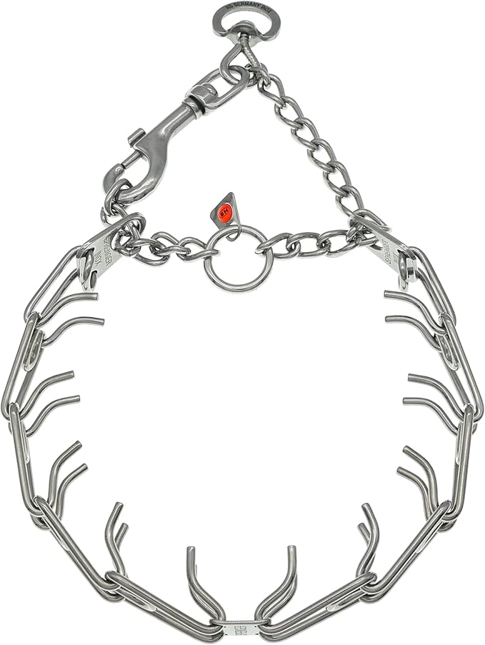 Herm Sprenger Stainless Steel Ultra-Plus Prong Dog Training Collar with Quick Release Snap Hook and Swivel D-Ring for Medium Large Dogs Professional Training Pinch Collar Made in Germany