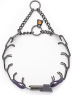 Herm Sprenger Black Stainless Steel Dog Collar with Quick Release ClicLock Buckle O-Ring Biothane Insert Training Collar Made in Germany (Violet Purple, 16in x 2.25mm(Neck Size up to 13-14in))