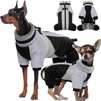 Kuoser Thick Dog Coat,Windproof Dog Jacket for Medium Dogs, Warm Doggie Winter Coat Reflective Pet Cold Weather Coats with Zipper, Black L