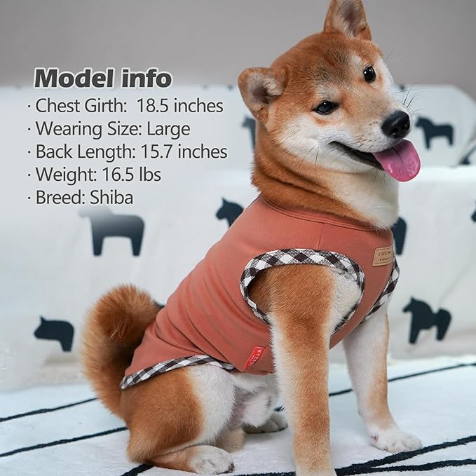 KYEESE 2Pack Dog Shirt Lightweight Sweatshirt Fleece Coats Stretchy Shirt Vest Clothes Pullover Sweater for Small Dogs, Brown+Khaki, Medium