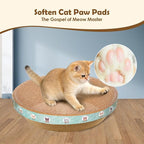 Large Cat Scratcher Bed, 16.9" x 16.9" x 3.9" Cat Scratch Cardboard with 2‑in‑1 Design, Scratching Board Pad for Indoor Cats Kitty Kittens, Scratch Bowl Lounge House Couch, Furniture Protector, Round