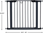 MidWest Homes for Pets 29-Inch High Walk-Thru Pressure Mounted Steel Dog Gate, Expands to 38 Inches Wide, Includes 3-inch Extensions, Textured Graphite