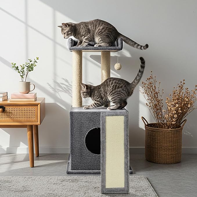 Cat Tree Replacement Parts 23.8 x 8.5 Inch Cat Tree Tower Accessories Sisal Ladder Scratching Board Kitty Scratcher Refill Board Furniture Parts for DIY Indoor Kitten Condo Activity Center