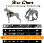 rabbitgoo Dog Harness for Large Dogs No Pull, Tactical Service Pet Vest with Molle and Control Handle, Adjustable and Reflective Military Harness for Easy Walking and Training, Grey, L