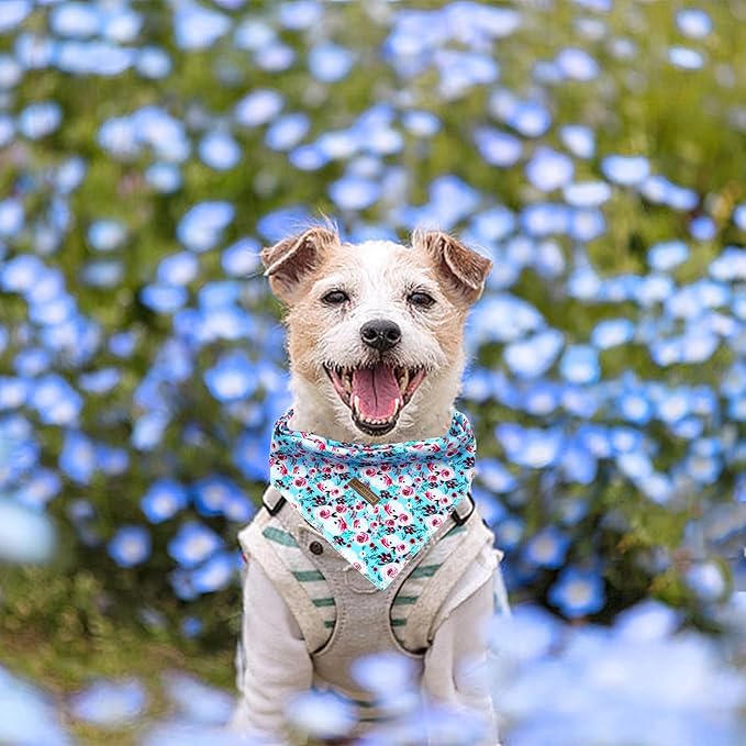Elegant Little Tail Bandana - Washable Cotton Dog Kerchief & Reversible Scarf for Small to Large Dogs