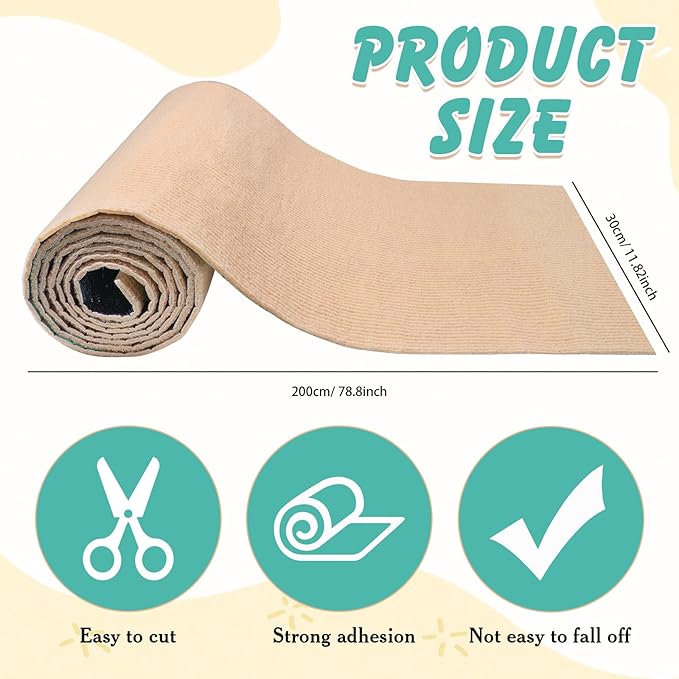 Rabbit Cuttable Scratch Mat, Bunny Toy, 78.74 * 11.81 inch Scratching Pad Rabbit Mats for Cage Cat Animal Floor Scratching Mats Rug for Biting Sleeping Nesting