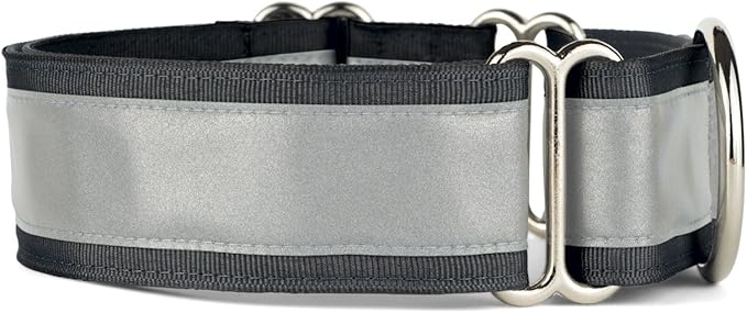 If It Barks - 1.5" Reflective Martingale Collar for Dogs - Adjustable - Made in USA - Strong, Durable, and Comfy - Ideal for Training - Suitable for Most Breeds - Medium, Black
