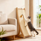 Cat Scratch Pad - Interactive Furniture Protector Cat Toy - Sisal Scratching Ramp with Toy Ball | for Indoor Home Living Room Pets Kittens Rabbits Puppy Corner Floor