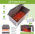 GUTINNEEN Extra Large Heated Dog House Insulated Outdoor Dog House XXL Weatherproof Dog Shelter with Safe Heating Pad, Insulation Liner, Chew-Proof Metal Frame for Large Dog Breeds