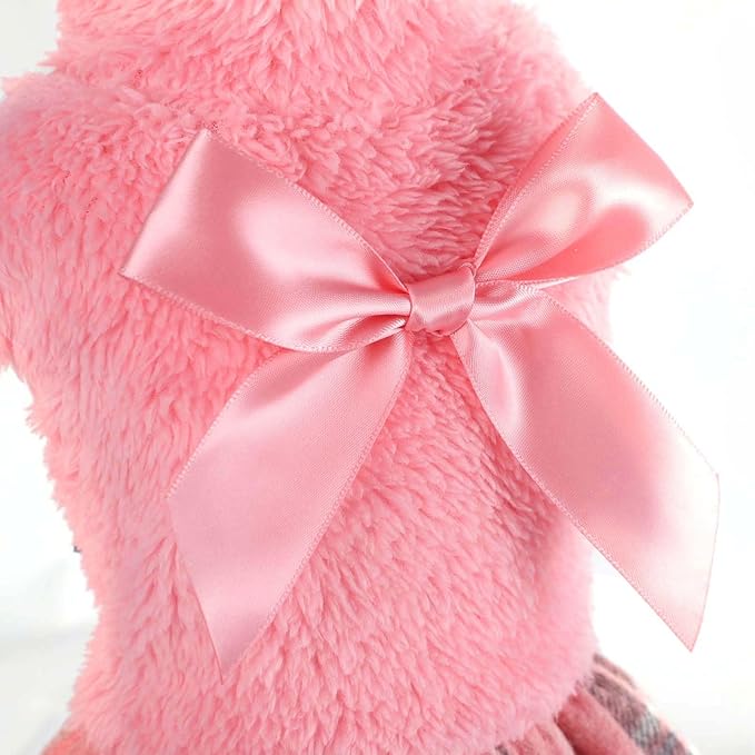 Dog Sweater Dog Winter Clothes for Small Dogs Boy Girl Fall Puppy Dress Warm Fleece Chihuahua Yorkie Teacup Doggy Sweaters Dresses Doggie Sweater for Small Dogs Girl Cat Sweaters, Plaid Pink, XS