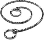 Mogoko Stainless Steel Dog Choke Chain Collar, Puppy Metal Snake Chain Pet Show Slip Collar Choker for Training Walking (Black;20.0"*4.0mm)