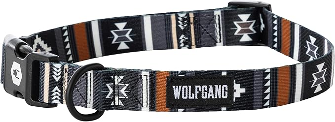 Wolfgang Heavy Duty, Adjustable Dog Collar with Quick Release Nylon Buckle for Walking & Training, NewMoon Print, Large