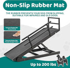 Dog Ramp for Bed, Adjustable Pet Ramps for Dog to Get on Bed, Non-Slip Rubber Surface - Folding Wooden Dog Ramp for Small/Large/Old Dogs, Adjustable up to 27.5 inch High Beds, Safety Railings