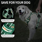HEELE Dog Harness, No Pull Adjustable Padded Reflective Harness for Small Medium Large Dogs with Handle for Walking Training, Wilderness, XL