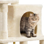 Topeakmart 63in Cat Tree, Large Cat Tower Furniture with Cat Condo, Padded Platform & Sisal-Covered Scratching Post, Stable Cat Tower Pet Play House