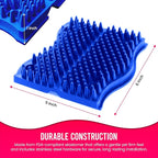 The Original ScratchnAll Animal Scratch Pad, Flexible Acupressure Nubs & Interlocking Design, Very Durable & All-Weather, Great for Domestic, Barnyard and Zoo Animals - USA Made, Blue (4 Pack)