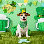 SCENEREAL St. Patrick's Day Dog Bandana Dress with Hat Set, Puppy Irish Costume for Small Medium Sized Girl Dogs Cats, Cute Tutu Skirt Green Holiday Pet Outfit Party Supplies