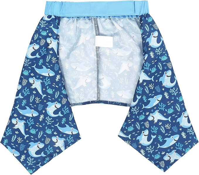 HDE Dog Swim Trunks Hawaiian Board Shorts Beach Pool Swimsuit for XS to XXL Dogs Blue Sharks - M