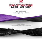 Tuff Pupper Heavy Duty Tactical Dog Collar | 1.25" Wide Ballistic Nylon | Reflective Stitching | Integrated ID Tag Holder | Stainless Steel Buckle | Padded Lining | Small & Medium Dogs (Purple, Small)