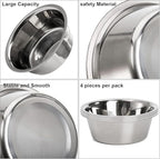 DEAYOU 4-Pack Stainless Steel Dog and Cat Bowl, Metal Food and Water Dish, 8.26" Basic Pet Feed Bowl for Large Medium Dog, 47 OZ Replacement Bowls for Elevated Stand, Dishwasher Safe