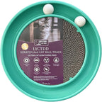 Interactive Cat Ball Track Toy for Indoor Cats, Cat Scratching Board & Exercise Set for Bored Indoor Adult and Kitten Mental & Physical Stimulation, with Spare Ball to Prevent Loss (Green)