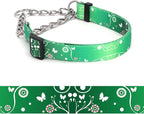 Martingale Dog Collar - Stainless Steel Chain, No Pull Training Collar with Flower Design for Large Medium Small Dogs (8, S)