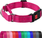 Joytale Martingale Collar for Dogs, Reflective Heavy Duty for Safety, Quick Release Buckle, Adjustable Nylon Collars for Large Dogs Walking Training, Hotpink,L