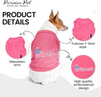 Parisian Pet Princess Dog Shirt – 100% Cotton Shirts for Large Dogs – Pink Sleeveless Pet Clothes – Lightweight and Breathable Dog Apparel – Girl Dogs Clothes - Stretchy Pet T Shirts