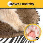 Oval Cat Scratcher Bed, 2-in-1 Cat Scratching Board, Natural Corrugated Cardboard Scratch Pad Lounge, Sealed Base Traps Debris,No Assembly Kitty Furniture,Stylish Colors Blends Any Home Decor