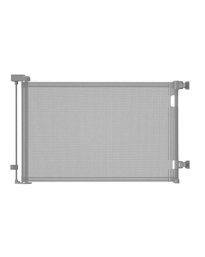 Retractable Baby Gates, Mesh Dog Gate for Doorways, 33.6" Tall, Expands to 55" Wide,Pet Safety Essential Fit for Baseboards, Wide Toddlers Gates for Hallways, Indoor & Outdoor,Grey