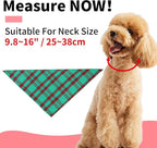 Segarty 10 Pack Dog Bandanas Triangle, 22.8"x15.7" Washable Plaid Bibs Accessories Bulk for Small Medium Dogs Cats Large Puppy, Adjustable Pet Scarf Reversible Boy Pets Birthday Kerchief
