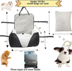 Car Seat Suitable for Small Dogs, Pet CarSeat with Storage and Clip-On Safety Tether, Fully Removable and Washable Dog Car Seat, Dogs Booster Seat Suitable Small Medium Dog