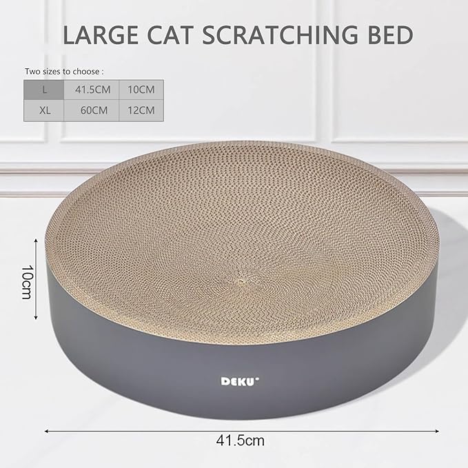 2 in 1 Round Cat Scratching Board, Cardboard Cat Scratcher for Indoor Cats, Corrugated Cat Scratch Pad for Grinding Claws and Rest (16.1'')