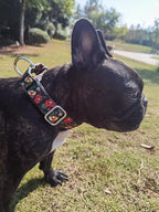 Serijoars Adjustable Martingale Dog Collar Heavy Duty Nylon Dog Collar for Medium Large Dogs Walking Training Boy and Girl Dogs (M, Navy)