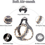Mercano Soft Mesh Dog Harness and Leash Set, No-Chock Step-in Reflective Breathable Lightweight Easy Walk Vest Harnesses with Safety Buckle for Small Dogs, Cats (Grey, XS)