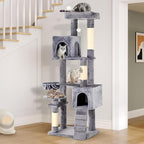 YITAHOME 70.8in Cat Tree Tower for Indoor Cats: Multi-Level Kittens Pet Play House Condo Furniture Activity Center with Scratching Posts Stand, Light Grey