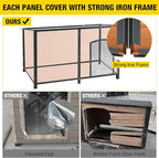 Aivituvin Heated Dog House Outdoor 59" Extra Large Insulated Dog Kennel with Heating System & Insulation Liner,All-Around Iron Frame