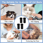 4 Pcs Cat Boots, Anti Scratch Cats Mittens, Breathable Cat Shoes to Prevent Scratching, Adjustable Mesh Cats Claw Protectors, Suitable for Kittens When Bathing and Nail Trimming(S,Black)