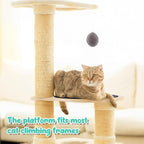 3 Pack 17.32" x 13.78" Cat Tree Attachments Accessories Tower Replacement Platform Soft Felt Blanket Wooden Perch Step Handwoven Hemp Rope Scratch for Floor to Ceiling DIY Indoor Cats Tower