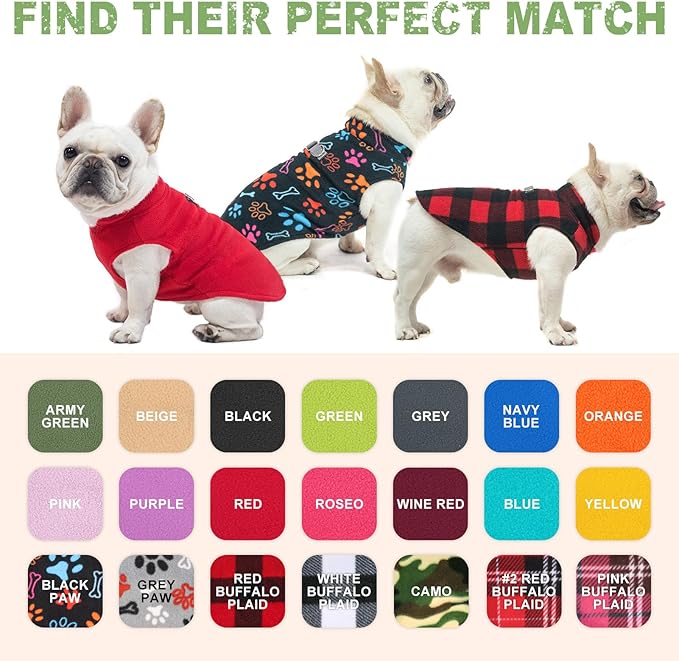 BEAUTYZOO XS Dog Sweaters, Soft Fleece Vest Pullover Dog Jacket with D-Ring Leash Attachment, Warm Winter Dog Clothes Cold Weather Doggy Chihuahua Sweater for Small Dogs Cats Boy or Girl, XSmall