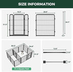 FXW Homeplus Unleashed Indoor Dog Playpen - Stress-Free and Safe Play, Heavy Duty 32 Inch 12 Panels with Connectors (Pack of 2) for Puppy and Small Dogs, Black│Patented