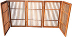 Urnporium Pet Dog Gate Freestanding, Strong Durable Folding Wooden Fence, Portable Acacia Hardwood Safety Barrier for Indoor & Outdoor Use (Brown Pet Gate, 5 Panel 30" Tall)