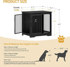 27.2" Dog Crate Furniture with Barn Door, Heavy Duty Dog Kennel Indoor with 2 Doors, Wooden Pet Cage End Table for Small Medium Dogs up to 22 lb, Anti-Chew Anti-Escape, Black DFC84304B