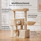 Gardner Pet 41" Cat Tree for Medium Large Cats, Heavy Duty Cat Trees Tower with 2.8in Posts & Washable Top Perches