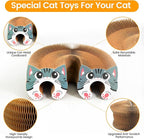Upgraded-Magnetic Magic Organ Cardboard Cat Scratcher Toy with 2 Balls for Mental Physical Exercise, Multi-Shape Interactive Cardboard Cat Toy for Indoor Cats Flip with Fun, Brown/Gray,M, 1PCS