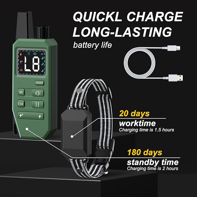 JOTUT Dog Training Collar 2000 Ft Range Electric Dog Collar with Remote Control,Rechargeable IP67 Waterproof E-Collar